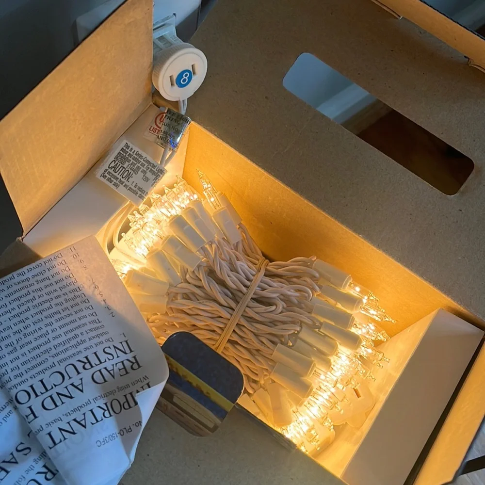 300 Icicle Add-A-Set Twi 150 Light Sets White Wire & Clear Bulbs Never Used NIB